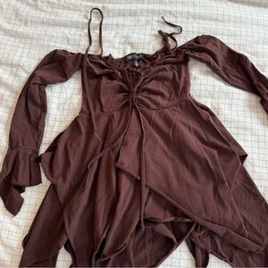 Current Mood Chocolate Brown Ruched dress size 3X-  NEW WITH TAGS